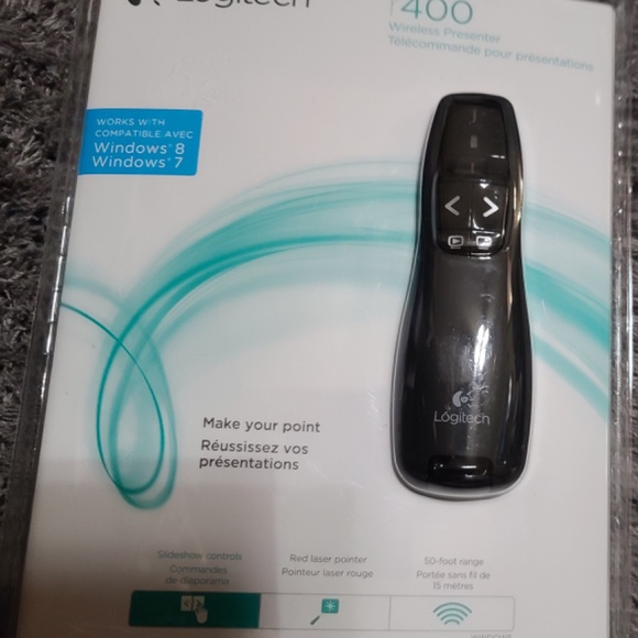 New Logitech R400 Presenter Remote Control and laser pointer - Picture 2 of 4